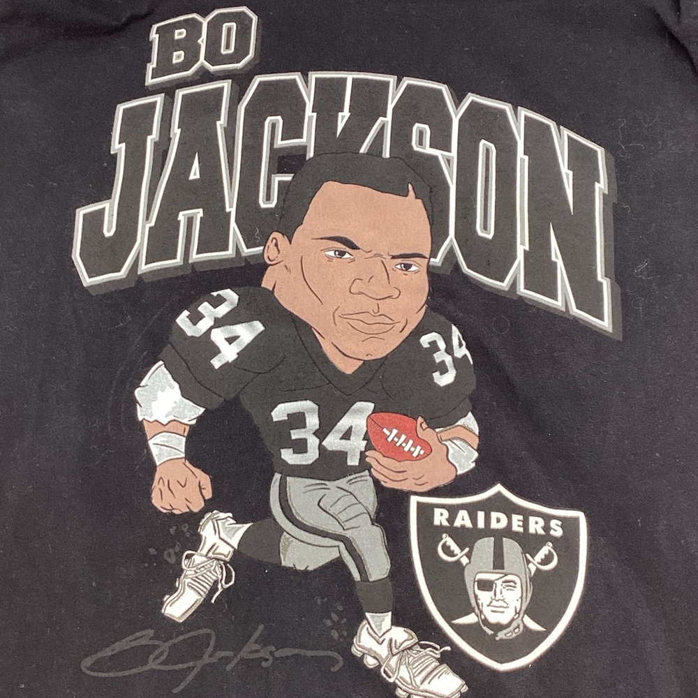 Mitchell & Ness Oakland Raiders Bo Jackson Caricatures Throwback T-shirt